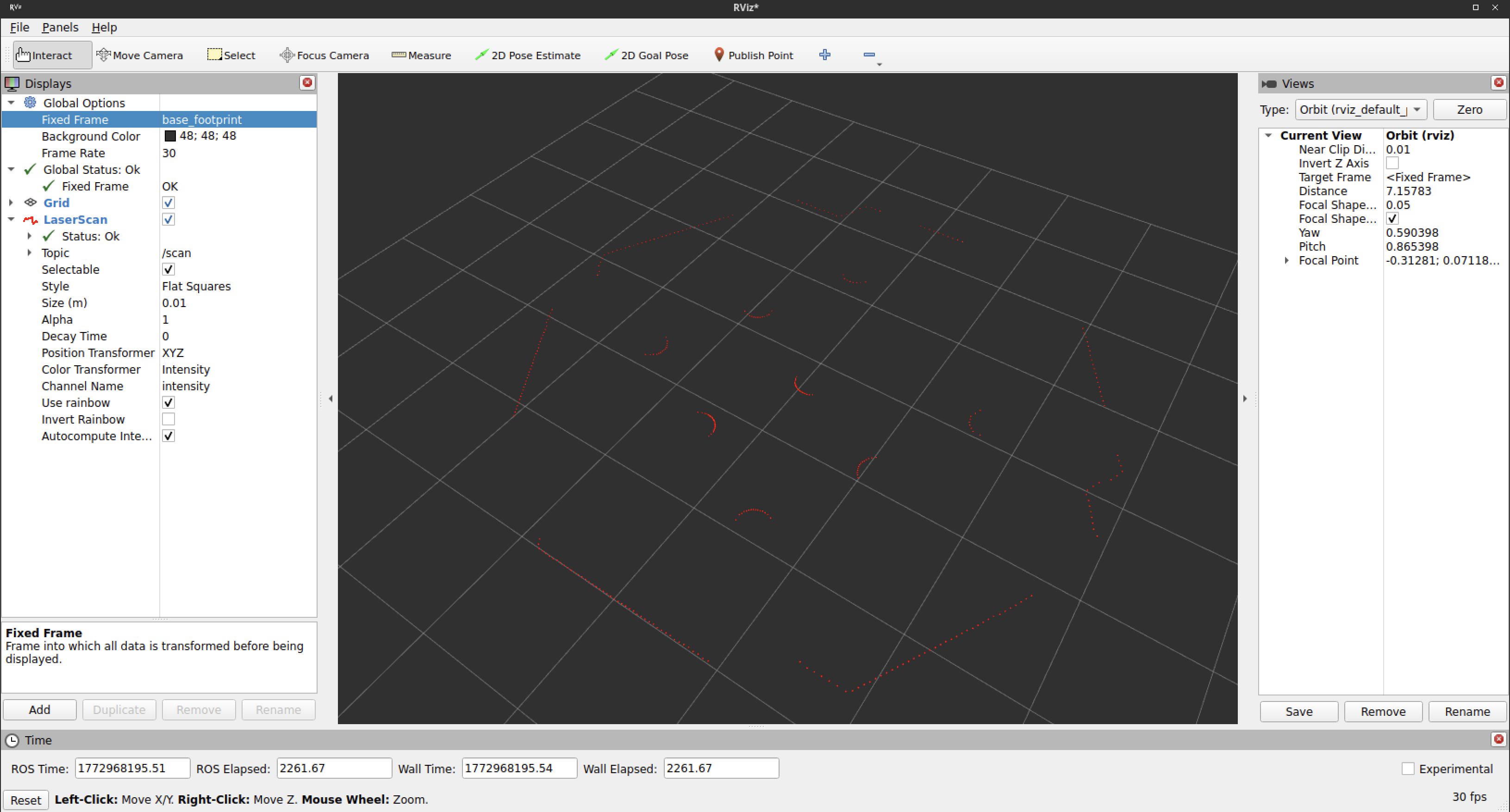 Lidar sensor scan in RViz
