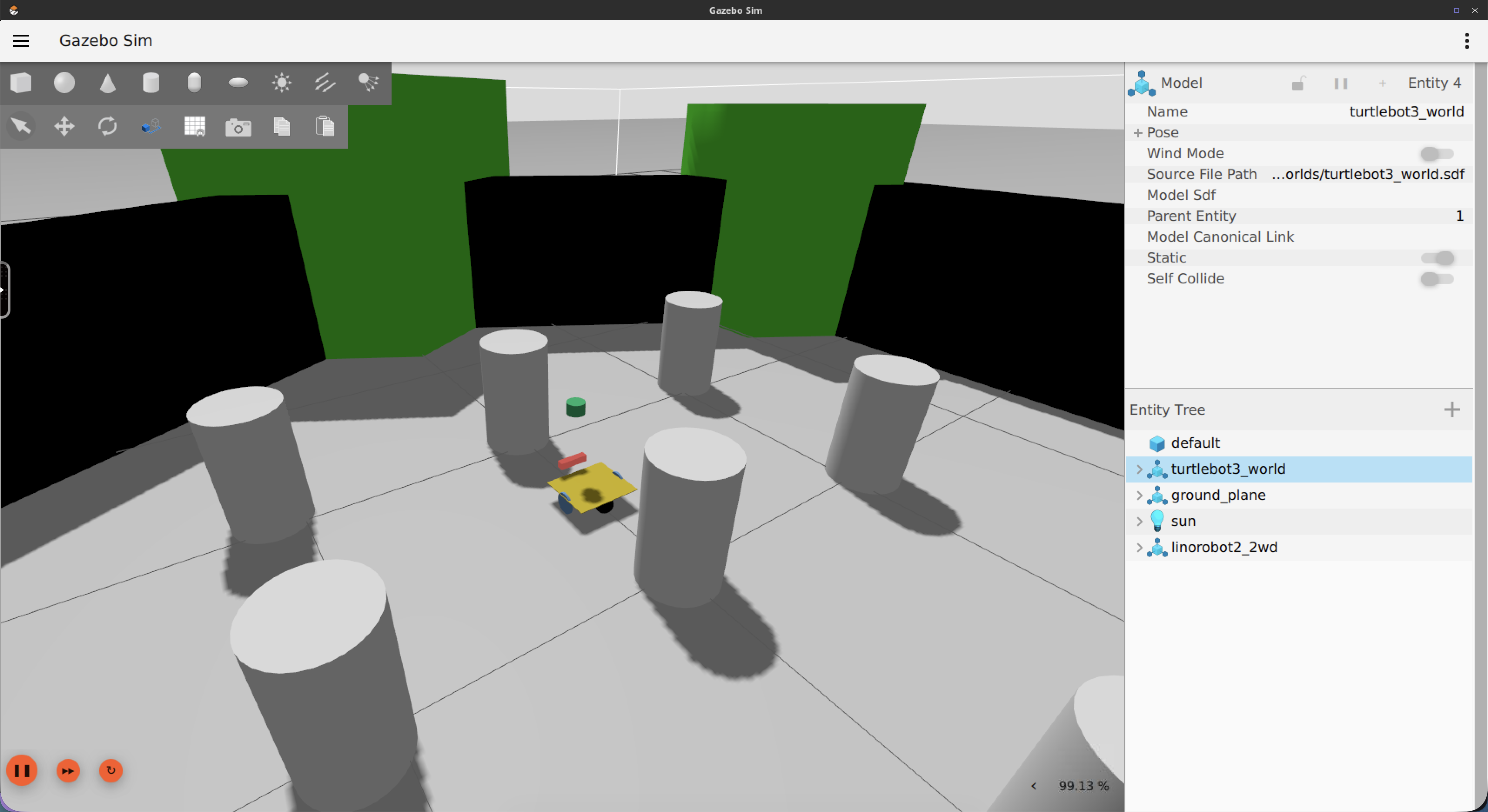 Robot in Gazebo with sensors