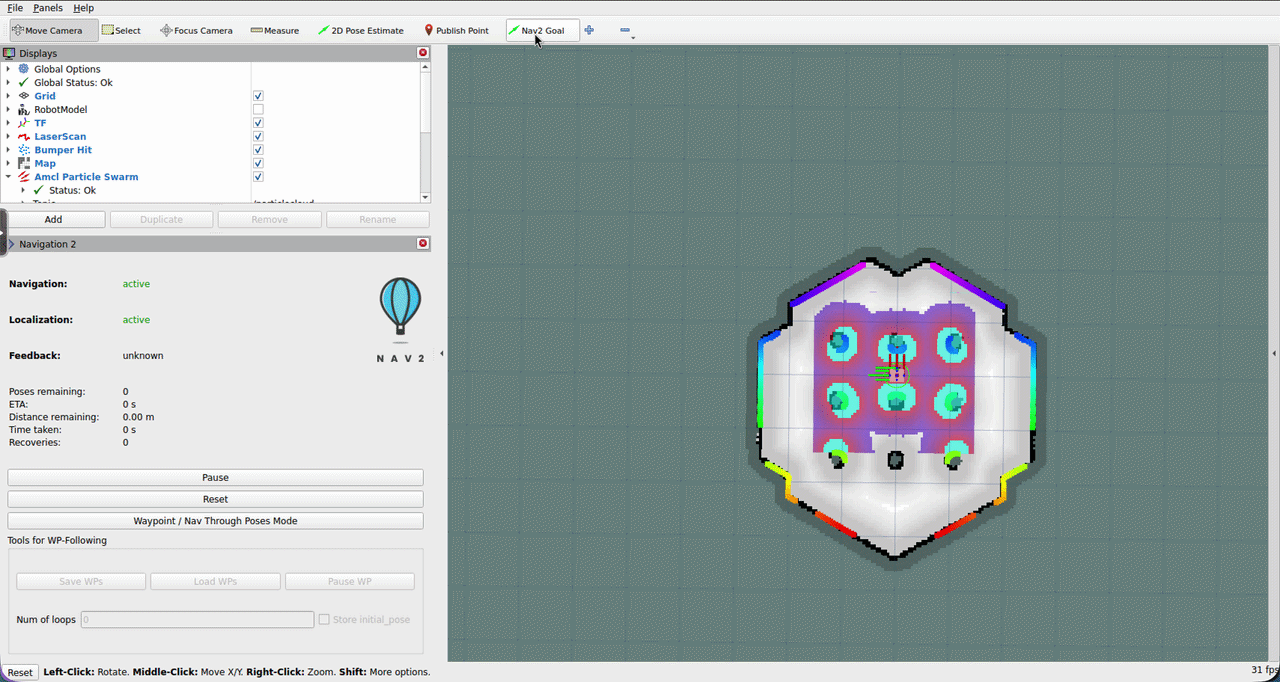 Sending a navigation goal in RViz